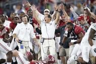 Alabama Crimson Tide head coach Nick Saban (middle) (Image credit; IMAGN)